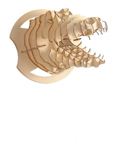 Imagen 4 de 10 de Cabeza Lagarto Mdf Cabeza De Animal Trofeo Rompecabezas 3d