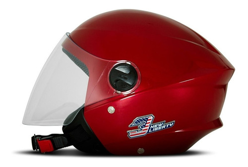 Capacete Moto Pro Tork New Liberty Three Elite Aberto Cores Cor Vermelho Brilhoso Tamanho do capacete 56