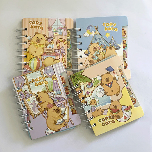 Kit 4 Mini Bloco De Anotação Capivara Capybara 56 Folhas