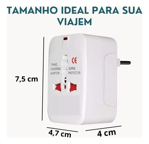 Kit 2 Adaptadores Tomada Universal Para Viagem Internacional Eua Europa Ásia Reino Unido