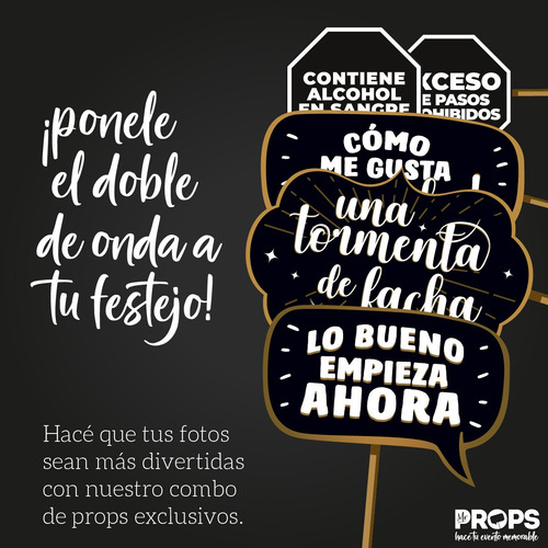 Props Cumple 40 Años + Kit Carteles Excesos Para Imprimir