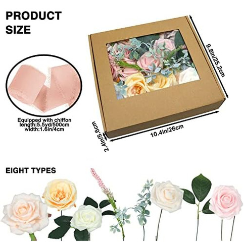 Lele Life Flores Artificiales Rosas Mezcla Camelia Lavanda C