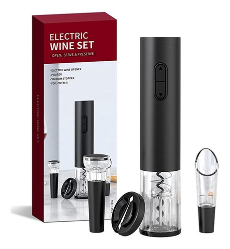 Set Sacacorcho Eléctrico Abre Vino Vertedor Regalo Accesorio