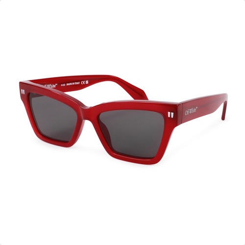 Óculos De Sol Off-white Cincinnati Armação Vermelho Haste Vermelho Lente Preto Desenho Ocean