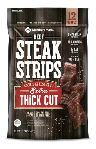 Carne Seca Member's Mark Beef Steak Strip 340gr