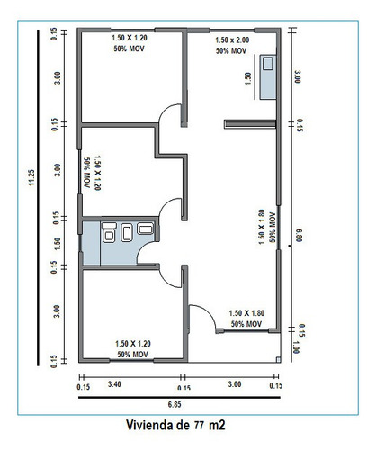 Construimos Su Casa 49 M2, Ladrillo Y Plancha 2 Dormitorios