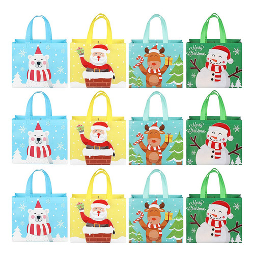 Hemoton 12 Bolsa Navidad Asa Regalo Comestibl Reutilizabl No