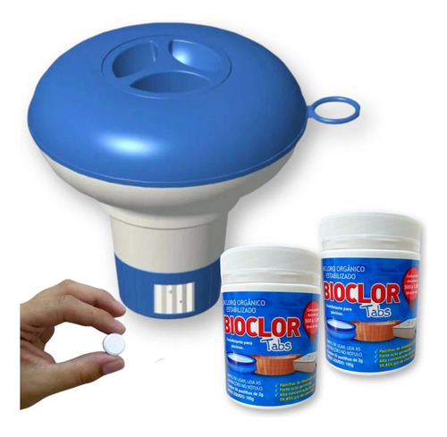 Mini Pastilha De Cloro Com 100 Unidades+ Mini Flutuador Mor