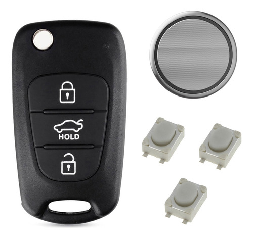 Carcasa Llave Compatible Con Kia Soul Rio + Pila + Pulsadore