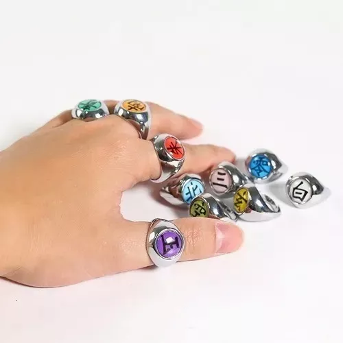 Fusovon Juego de 11 anillos de anime para cosplay con collar, anillos  Akatsuki, accesorios de cosplay, collar y anillo de anime con caja, Sin  piedra