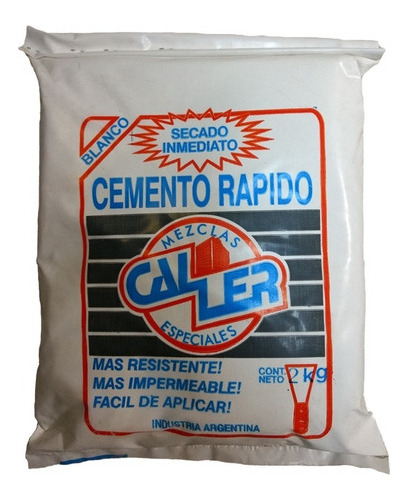 Cemento Rápido Blanco 2 Kilos  Caller Secado Inmediato   Mm