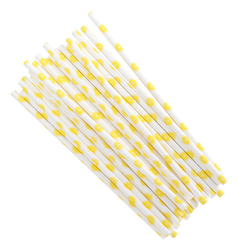 Pajitas Biodegradables, 50 Piezas De Papel Con Patrón De Fru