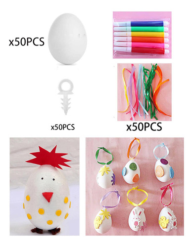 Kit De Huevos De Pascua Sin Pintar Diy 50 Piezas Para