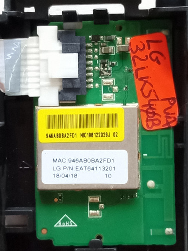 Botonera Ir Wifi Lg 32lk540bpua Eat64113201 E346897 Rohs (Usado)