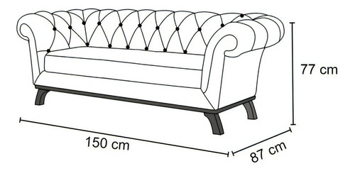 Sofá Para Sala De Estar 150cm 1 Lugar Império Linho Bege Cor Creme Desenho Do Tecido Liso