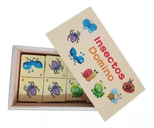 DOMINO INFANTIL MADERA 28 PIEZAS ANIMALES FRUTAS MADERA mayoristas  distribuidores GERIMPORT