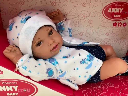 Boneco de Vinil - Reborn Anny Doll Baby - Menino - Cotiplás