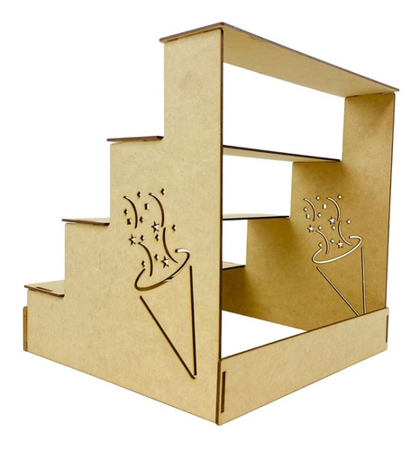Imagen 4 de 10 de Base Decorativa Escalera Mdf Cupcake Mesa De Postres Fiesta