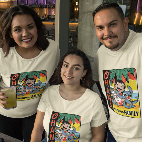 Lilo Y Stitch Playera Ohana Means Family Algodon Disney