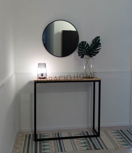 Mesas De Arrime 150 Juego Living Hierro Madera- Horacio Home