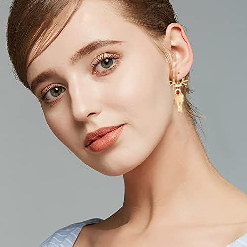 Enskefen Pendientes De Reno De Navidad Para Mujer Lindos Pen