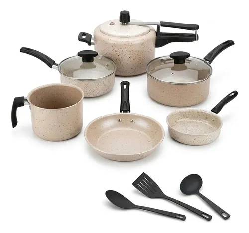 Conjunto 9 Panelas Antiaderente Com Panela De Pressão 2l