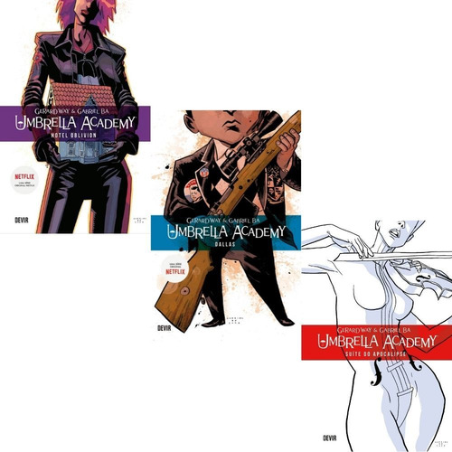 Trilogia Hq Umbrella Academy Livros Volume 1, 2 E 3 Devir