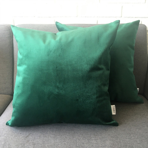 Funda Cojín Decorativo Felpa Verde 50x50