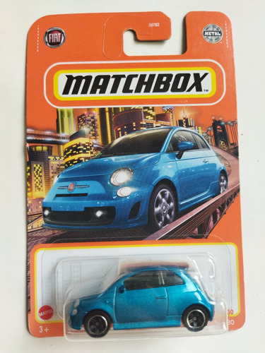 Matchbox 2019 Fiat 500 Turbo Azul Mb2