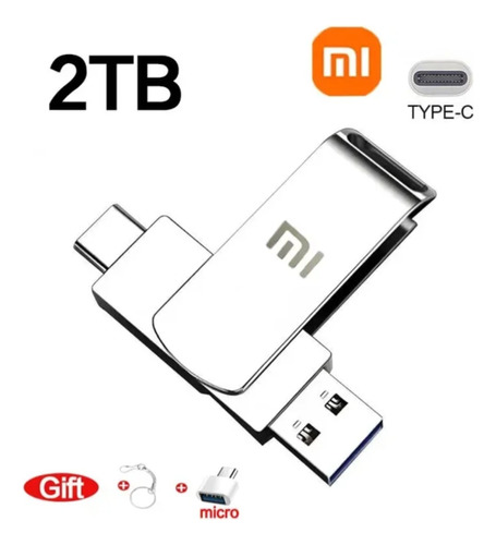 Pen Drive Marca Xiaomi 2 En 1 Tipo C Y Usb De 2 Tb 