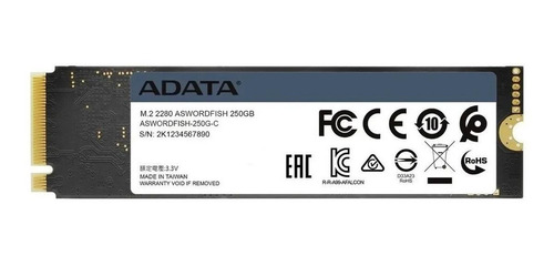 Imagen 4 de 4 de Disco sólido SSD interno Adata Swordfish ASWORDFISH-250G-C 250GB gris