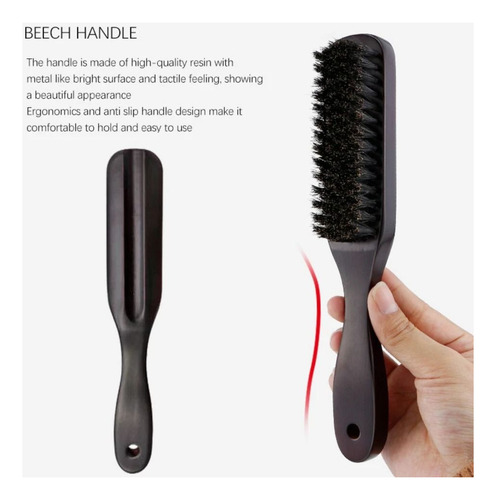 Escova De Barba Masculina Com Alça De Madeira E Cerdas De Ja
