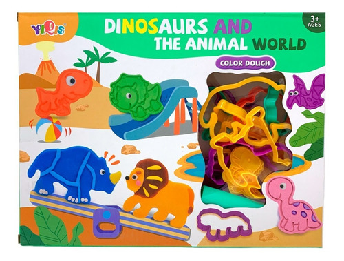 Masas Dino Y Animales C/moldes - Vamos A Jugar Color Varios
