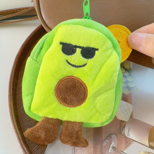 Monedero Negro Con Forma De Aguacate, Bolsa De Almacenamient