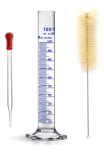 Cilindro Graduado De Vidrio Grueso Medir Líquidos Base...
