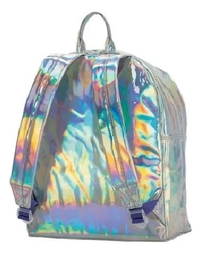 Mochila Tokio Silver Mooving 16 Pulgadas 15 Litros Plateada Color Plateado Diseño de la tela Liso