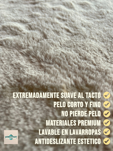 Alfombra Peluda 90x50 Cm Moderna Dormitorio / Costado Cama 90 Cm 50 Cm Premium Beige