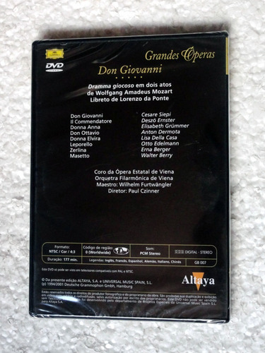 Imagem 2 de 2 de Dvd Don Giovanni / Wolfgang Amadeus Mozart / Novo Lacrado