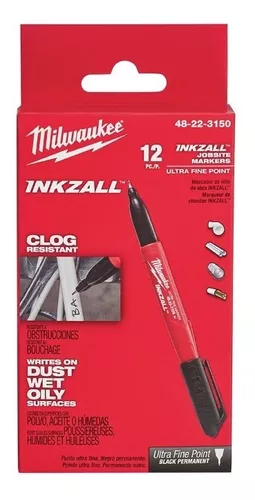 Milwaukee 48-22-3150 12 Pack INKZALL Black Ultra Fine Point Markers