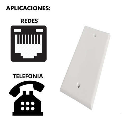 Kit 5 Face Plate Tapa Placa Ciega Red Telefono Ethernet Rj45