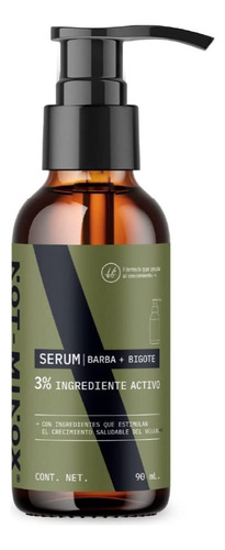 Serum Para Crecimiento De Barba (nula O Corta) Y Bigote, 3% Ingrediente Activo, Reforzado Con Biotina, Vitamina E, Cola De Caballo, Romero, Not-minox Libre De Ingredientes Irritantes