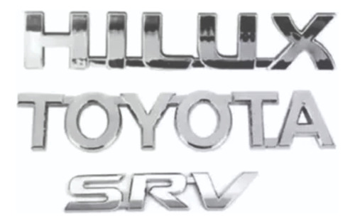 Emblema Toyota + Hilux + Srv Kit 3 Peças