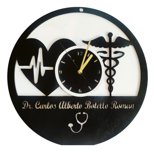 Reloj De Pared Regalo Para Doctor Personalizado Mdf