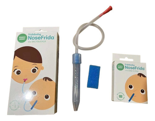 Aspirador Nasal Para Bebé Nosefrida 4 Filtros Higiénicos Color Azul