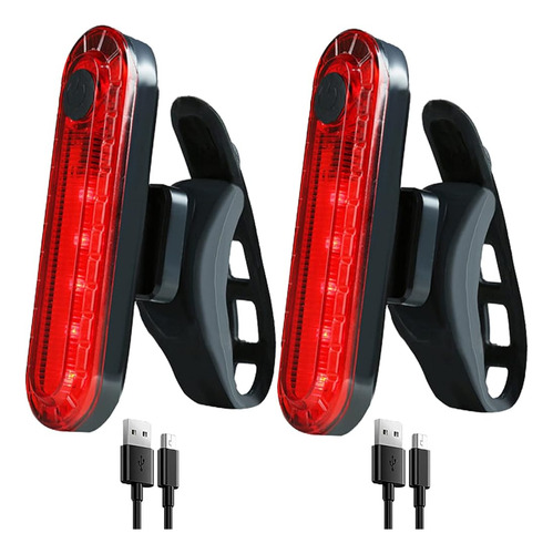 ~? 2 Pack Usb Recargable Led Bike Tail Light Bicycle Rear Li