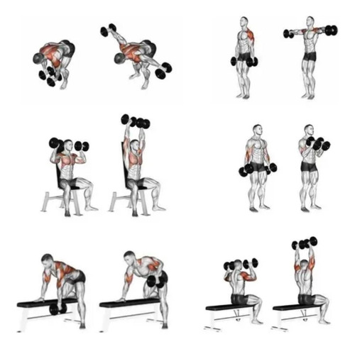 Kit 4 Halteres Redondo Bola De Ferro Pares De 3kg E 5kg