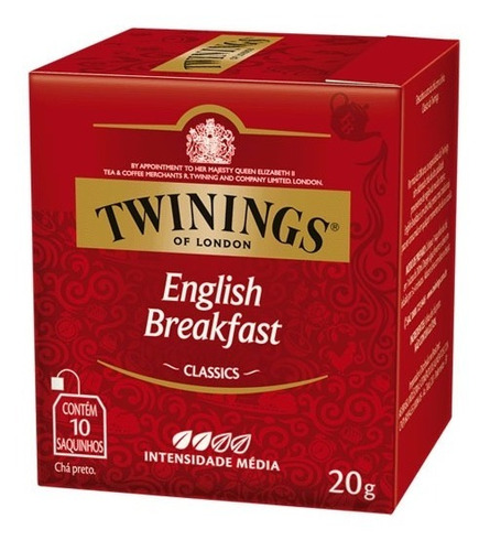 Chá Twinings English Breakfast 10 Sachês