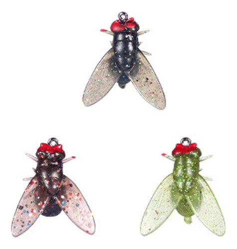 Caña De Pescar Con Mosca Bionic, 60 Unidades, Anzuelo Blando