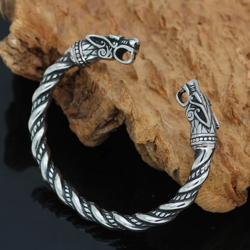 Pulsera Brazalete Caballero Dragón Vikings Acero Inoxidable