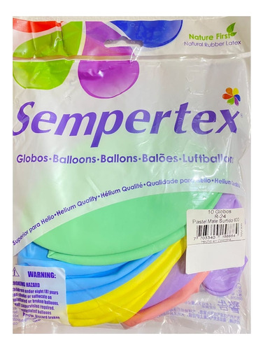 Globos Sempertex Pastel Mate Surtido No. 24